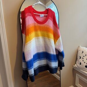 Old Navy Rainbow Striped Chunky Knit Sweater XXL (Fits 3XL)